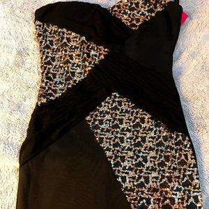 Curvy Black Mini Sequin Tube Bodycon Party Dress